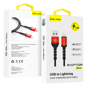 Blavec Kabel USB auf Lightning zum Laden 1,5A 2 m