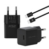 Blavec Netzladegerät BC-10 USB-C PD 25W 3A mit USB-C-Kabel - Schwarz