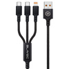 Blavec Kabel Trixo Pleciony USB na 2xUSB-C + Lightning QC 18W PD 60W 3A 1,3 m - Czarny