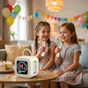Blavec Głośnik Bezprzewodowy Bluetooth WS-09 Karaoke Fun 10W z 2 Mikrofonami i Wyświetlaczem - Beżowy