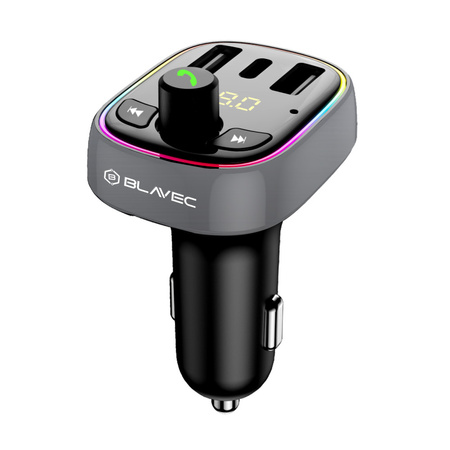 Blavec Transmiter FM Flash MP3, Bluetooth - 2xUSB + Typ C - PD 30W QC3.0 18W
