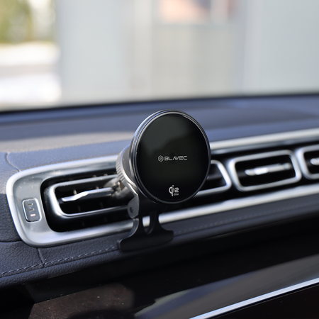 Blavec Autohalterung fürs Telefon BHC-04B Qi2.2 25W Magnetisch mit induktivem Laden fürs Lüftungsgitter - Schwarz